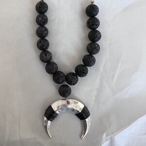 Marlyn Schiff Silver Crescent Necklace